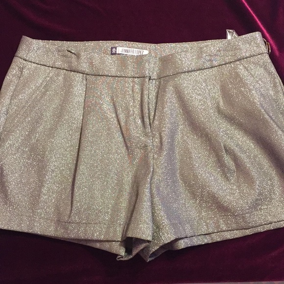 Jennifer Lopez Pants - JLo Ravishing Rio Silver Glitter Smokin'Hot Shorts NWT.